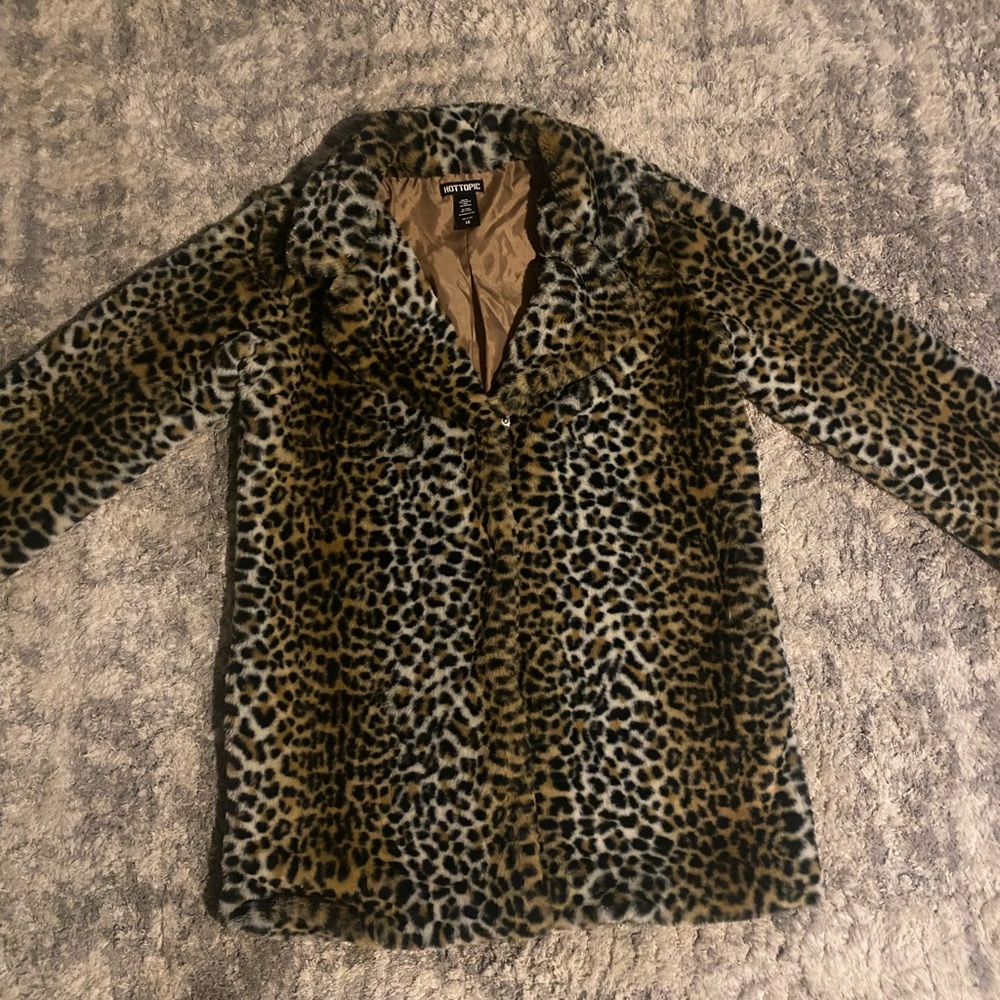 Faux Fur Leopard Coat